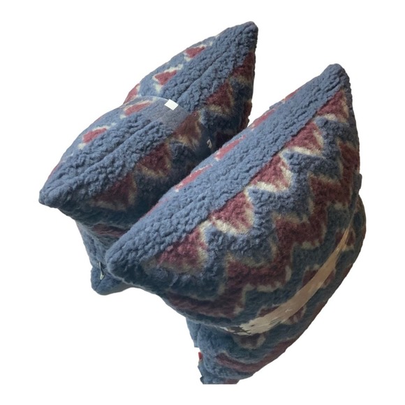 Anthropologie Frati Italian Home Collection Throw Pillow Boiled Wool Chevron NWT - Picture 6 of 10